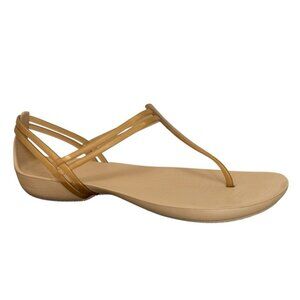 CROCS Sexi Sandals Womens 8 Tan T-Strap Isabella